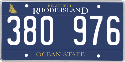RI license plate 380976