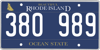 RI license plate 380989