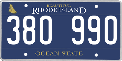 RI license plate 380990