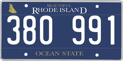 RI license plate 380991