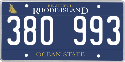 RI license plate 380993