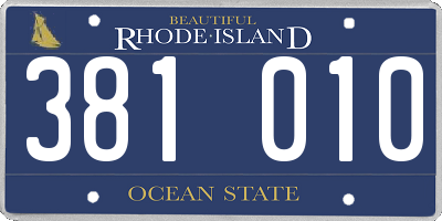 RI license plate 381010