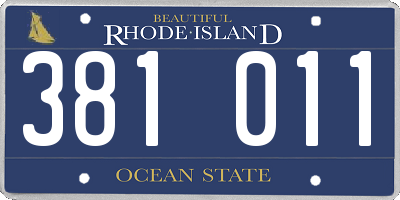 RI license plate 381011