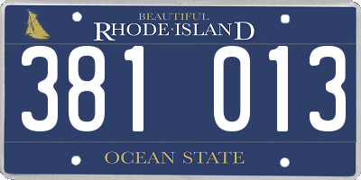RI license plate 381013