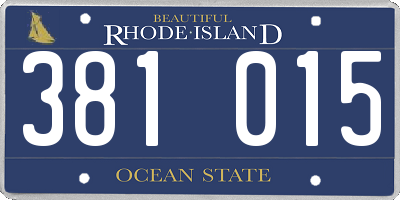 RI license plate 381015