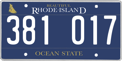 RI license plate 381017