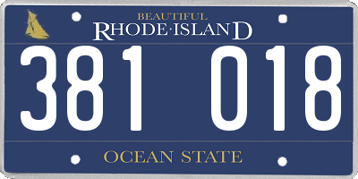 RI license plate 381018