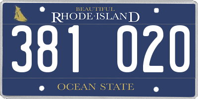 RI license plate 381020