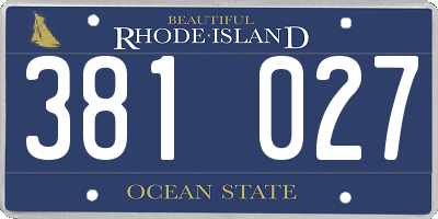 RI license plate 381027