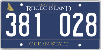 RI license plate 381028