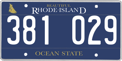 RI license plate 381029