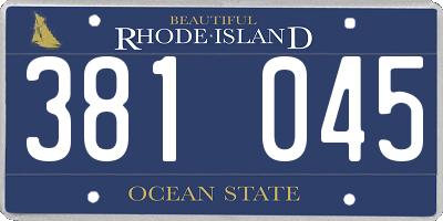 RI license plate 381045