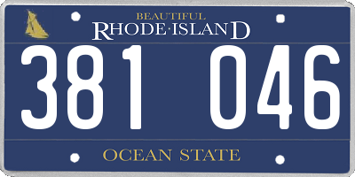 RI license plate 381046