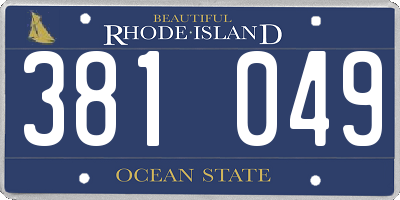 RI license plate 381049