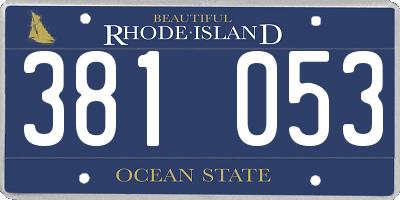 RI license plate 381053