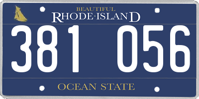 RI license plate 381056