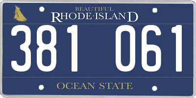 RI license plate 381061