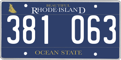RI license plate 381063