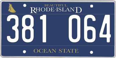 RI license plate 381064