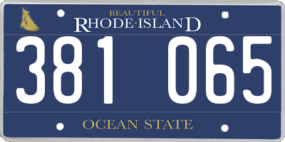 RI license plate 381065