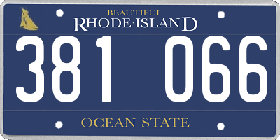 RI license plate 381066