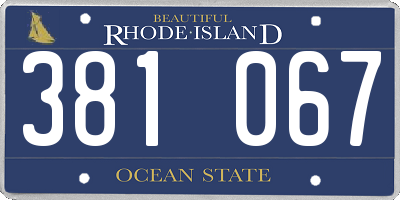 RI license plate 381067