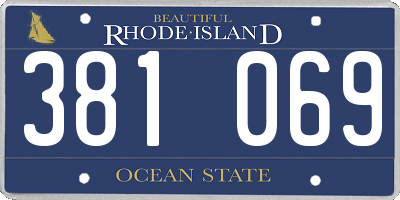 RI license plate 381069