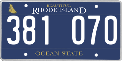 RI license plate 381070