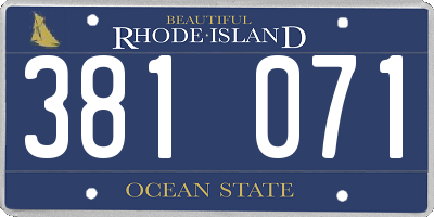 RI license plate 381071