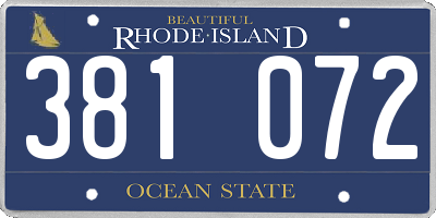 RI license plate 381072
