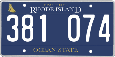RI license plate 381074