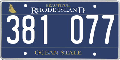 RI license plate 381077