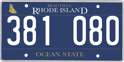 RI license plate 381080