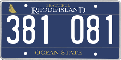 RI license plate 381081