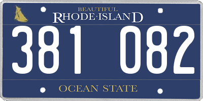 RI license plate 381082
