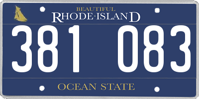 RI license plate 381083
