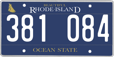 RI license plate 381084
