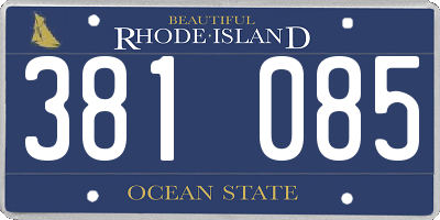 RI license plate 381085
