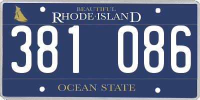 RI license plate 381086
