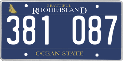 RI license plate 381087