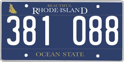 RI license plate 381088