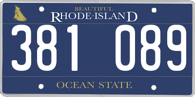 RI license plate 381089