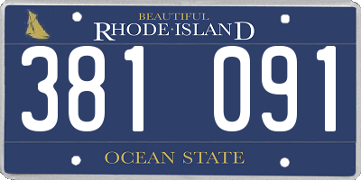 RI license plate 381091