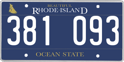 RI license plate 381093