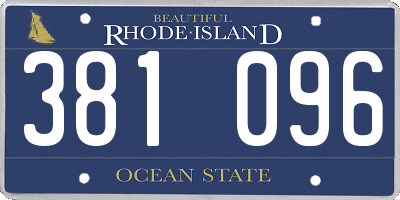 RI license plate 381096