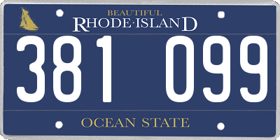 RI license plate 381099