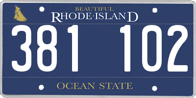 RI license plate 381102