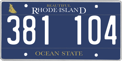RI license plate 381104