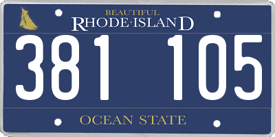 RI license plate 381105