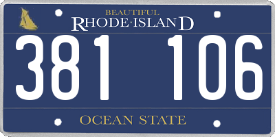RI license plate 381106
